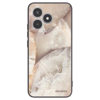 Picasee Realme C53 Hülle - Schwarzes Silikon - Cream marble