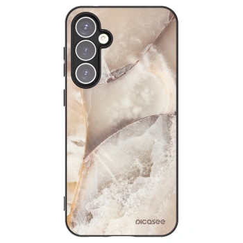 Picasee Samsung Galaxy S23 FE S711B Hülle - Schwarzes Silikon - Cream marble