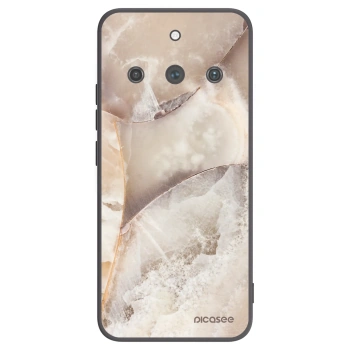 Picasee Realme 11 Pro+ Hülle - Schwarzes Silikon - Cream marble
