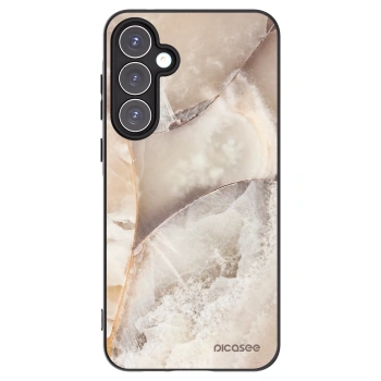 Picasee Samsung Galaxy A55 5G A556B Hülle - Schwarzes Silikon - Cream marble