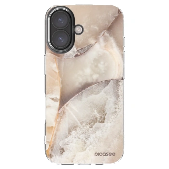 Picasee Apple iPhone 16 Hülle - Transparentes Silikon - Cream marble