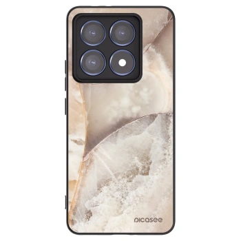 Picasee Xiaomi 14T Pro Hülle - Schwarzes Silikon - Cream marble