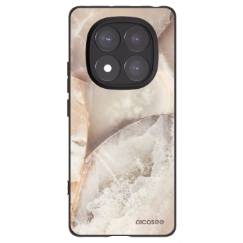 Picasee Xiaomi Redmi Note 14 Pro 5G Hülle - Schwarzes Silikon - Cream marble