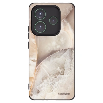 Picasee Xiaomi Redmi Note 14 5G Hülle - Schwarzes Silikon - Cream marble