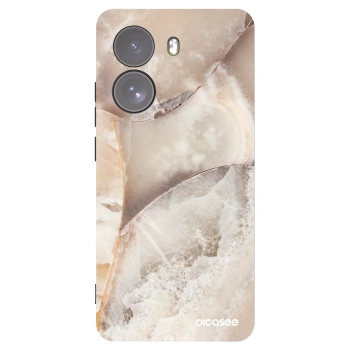 Picasee Xiaomi Poco X7 Hülle - Schwarzes Silikon - Cream marble