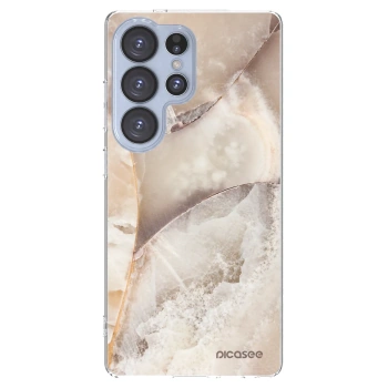 Picasee Samsung Galaxy S25 Ultra 5G Hülle - Transparentes Silikon - Cream marble