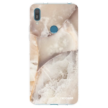 Picasee Huawei Y7 2019 Hülle - Transparentes Silikon - Cream marble