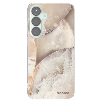 Picasee Samsung Galaxy S25+ 5G Hülle - Transparentes Silikon - Cream marble