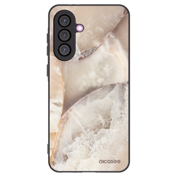 Picasee Samsung Galaxy A56 5G A566B Hülle - Schwarzes Silikon - Cream marble