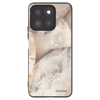 Picasee Honor X8c Hülle - Schwarzes Silikon - Cream marble