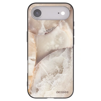 Picasee Apple iPhone Air Hülle - Schwarzes Silikon - Cream marble