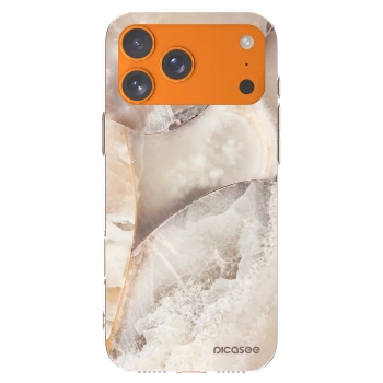 Picasee Apple iPhone 17 Pro Max Hülle - Transparentes Silikon - Cream marble