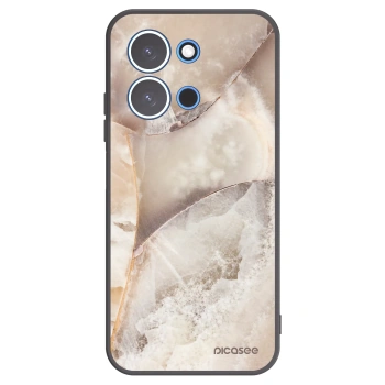 Picasee Xiaomi Redmi 15C 4G Hülle - Schwarzes Silikon - Cream marble