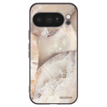 Picasee Google Pixel 10 Pro Hülle - Schwarzes Silikon - Cream marble