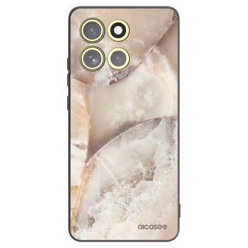 Picasee Motorola Moto G86 Power 5G Hülle - Schwarzes Silikon - Cream marble