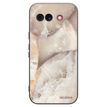 Picasee Google Pixel 10a Hülle - Schwarzes Silikon - Cream marble