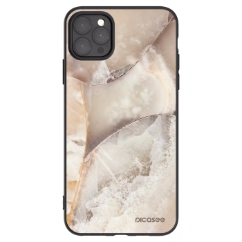 Picasee Apple iPhone 11 Pro Max Hülle - Schwarzes Silikon - Cream marble