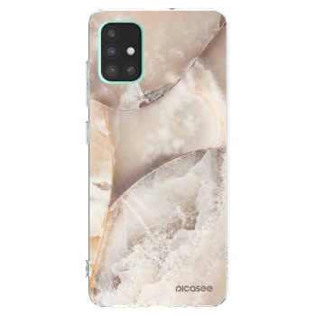 Picasee Samsung Galaxy A51 A515F Hülle - Transparentes Silikon - Cream marble