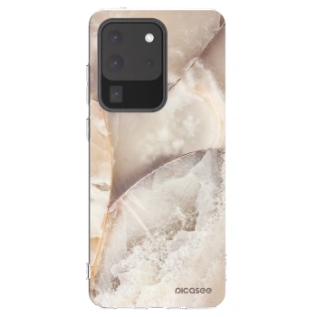 Picasee Samsung Galaxy S20 Ultra 5G G988F Hülle - Transparentes Silikon - Cream marble
