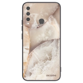 Picasee Huawei P40 Lite E Hülle - Schwarzes Silikon - Cream marble