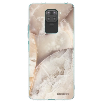 Picasee Xiaomi Redmi Note 9 Hülle - Schwarzes Silikon - Cream marble