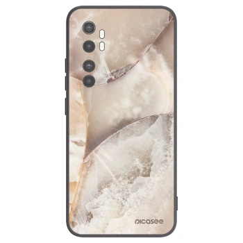 Picasee Xiaomi Mi Note 10 Lite Hülle - Schwarzes Silikon - Cream marble