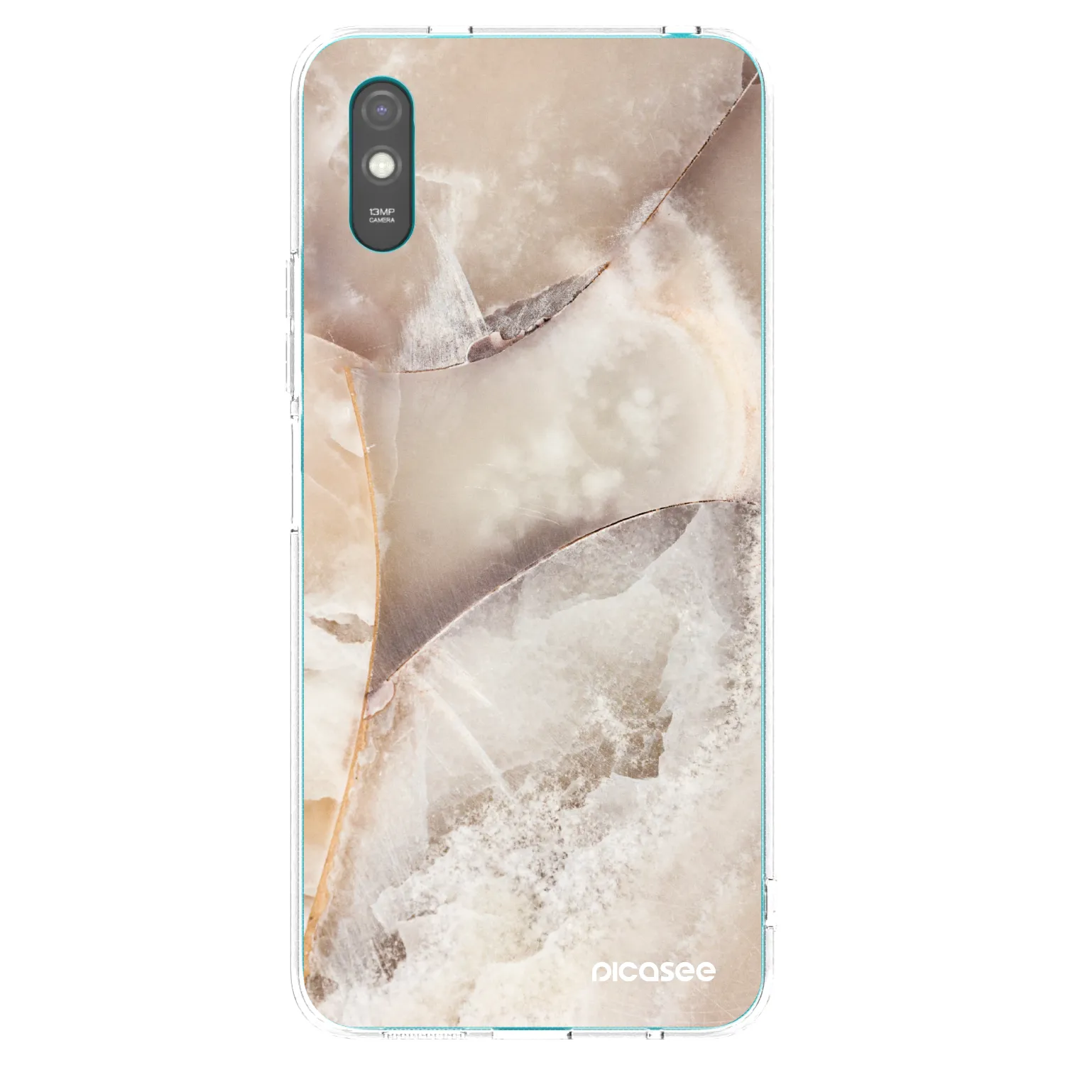 Picasee Xiaomi Redmi 9A Hülle - Transparentes Silikon - Cream marble