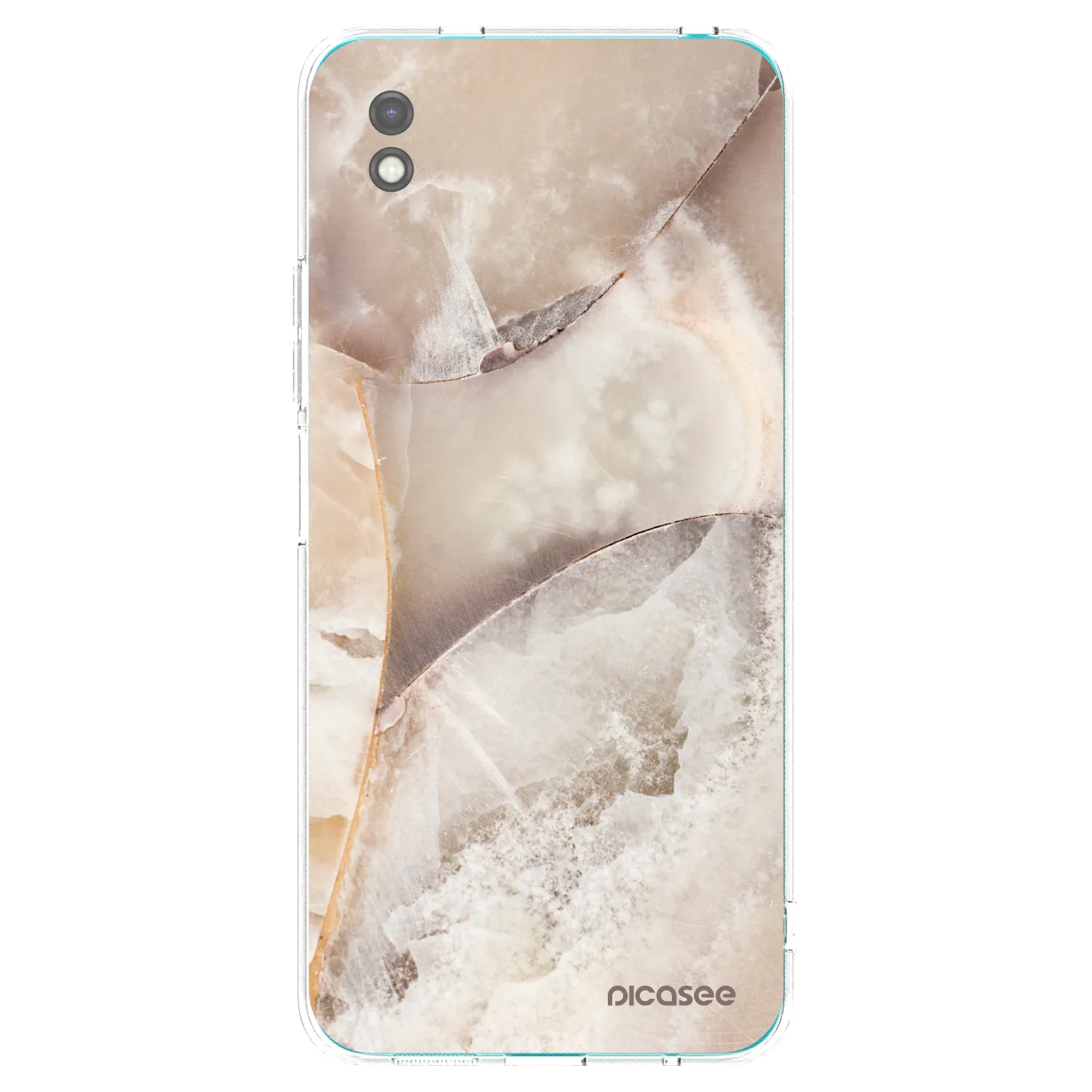 Picasee Xiaomi Redmi 9A Hülle - Schwarzes Silikon - Cream marble