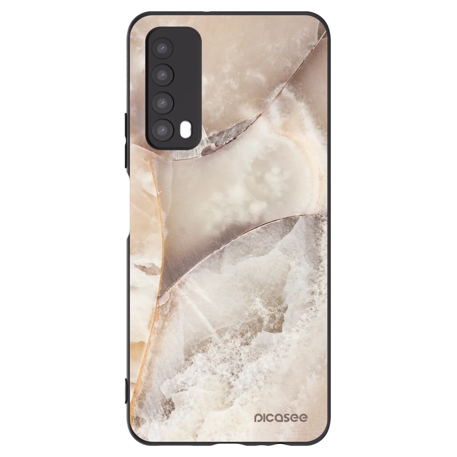 Picasee Huawei P Smart 2021 Hülle - Schwarzes Silikon - Cream marble