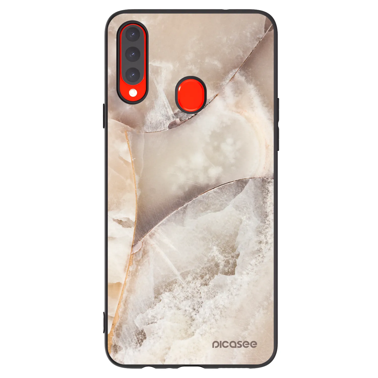 Picasee Samsung Galaxy A20s Hülle - Schwarzes Silikon - Cream marble