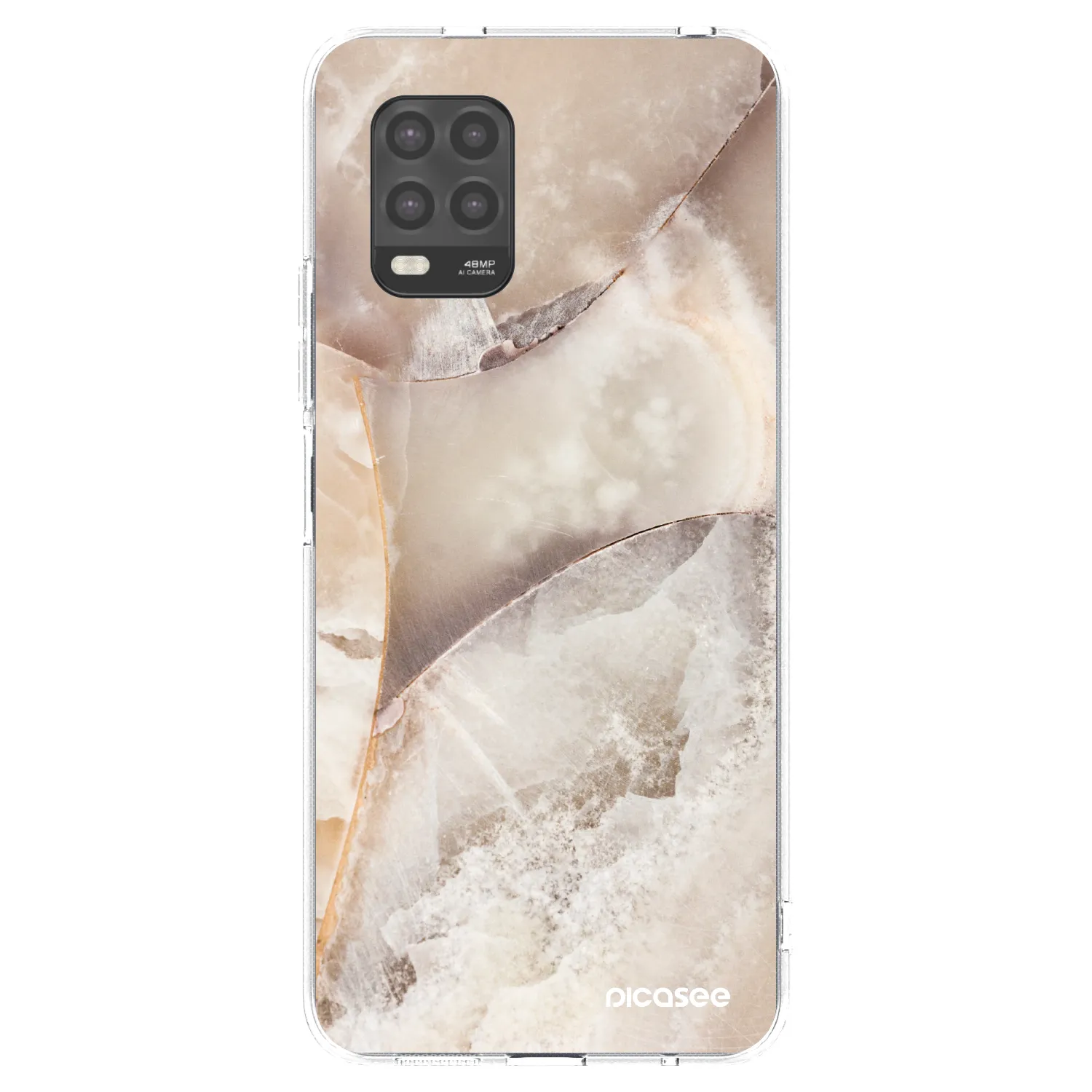 Picasee Xiaomi Mi 10 Lite Hülle - Transparentes Silikon - Cream marble