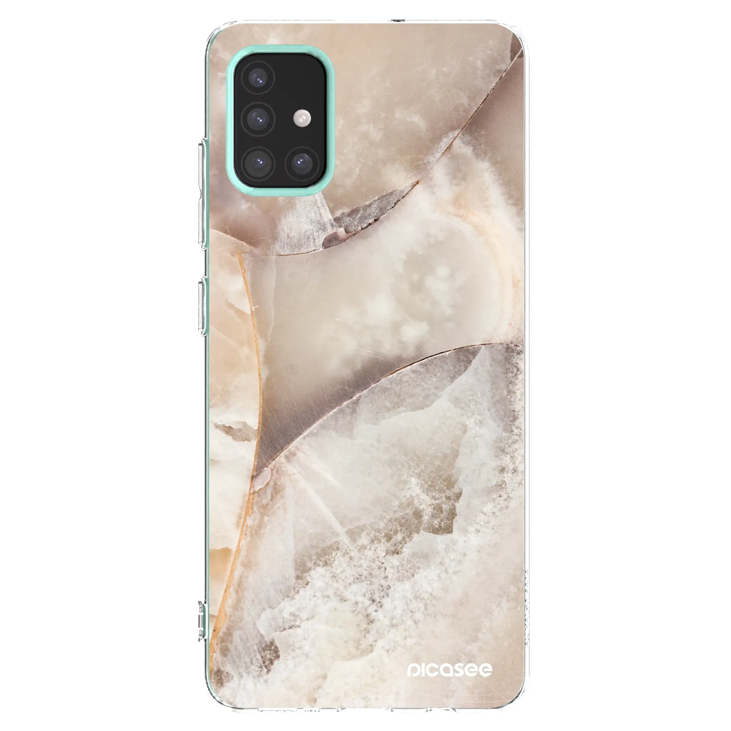 Picasee Samsung Galaxy M31s Hülle - Transparentes Silikon - Cream marble