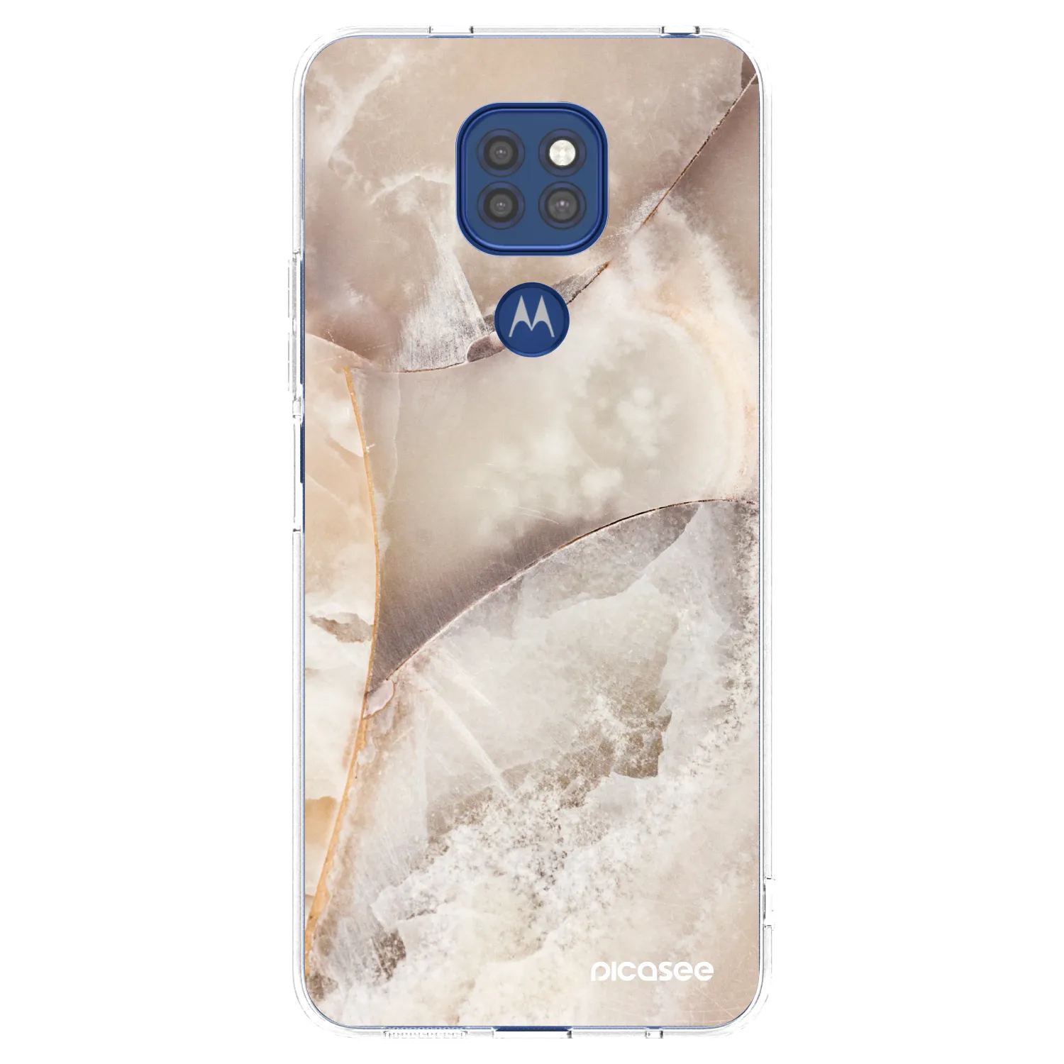 Picasee Motorola Moto G9 Play Hülle - Transparentes Silikon - Cream marble
