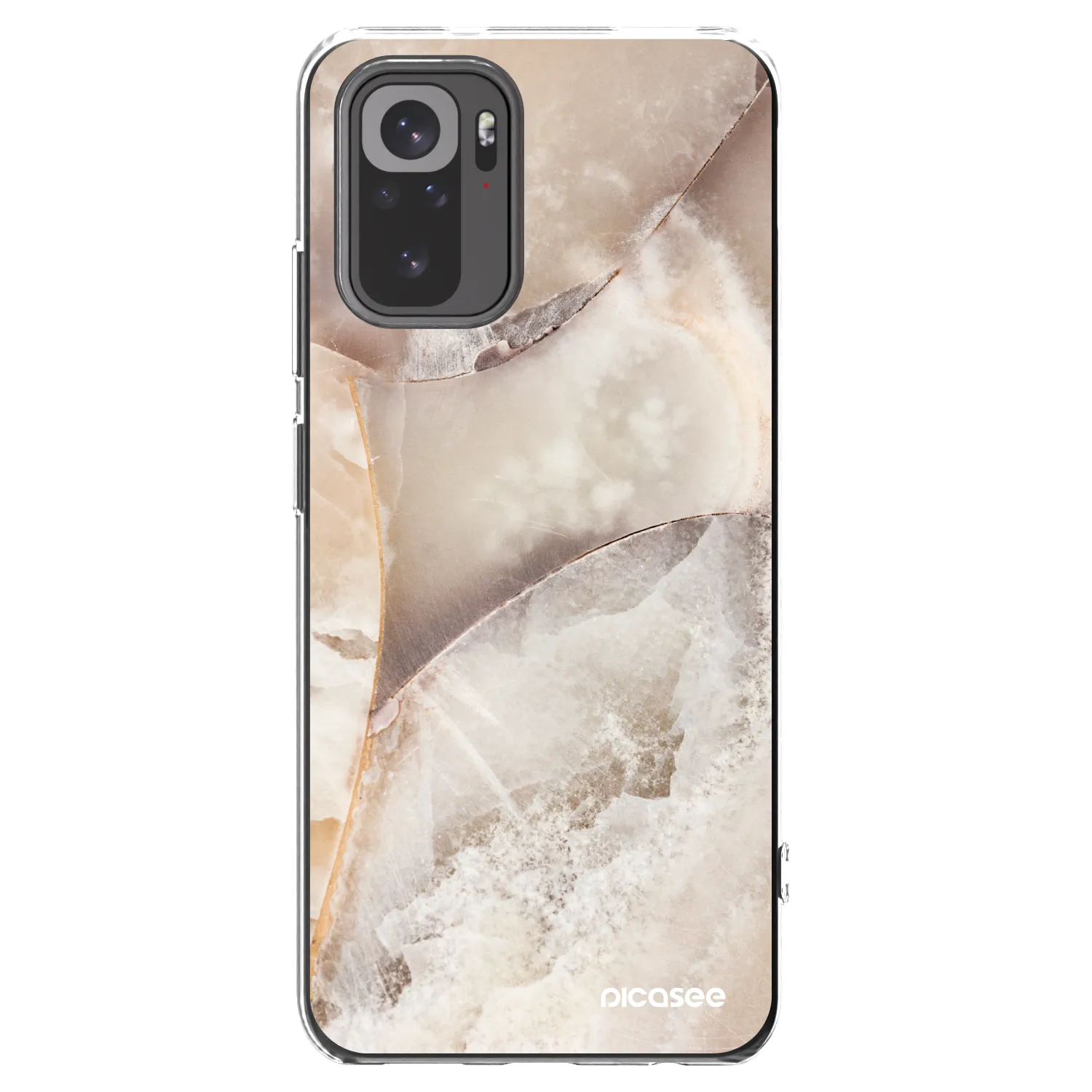 Picasee Xiaomi Redmi Note 10 Hülle - Transparentes Silikon - Cream marble