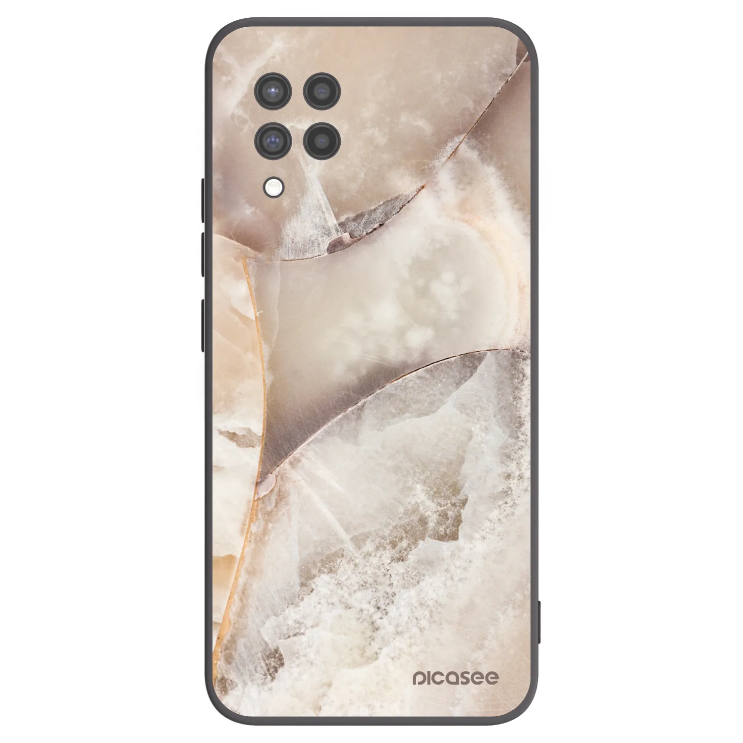 Picasee Samsung Galaxy A42 A426B Hülle - Schwarzes Silikon - Cream marble