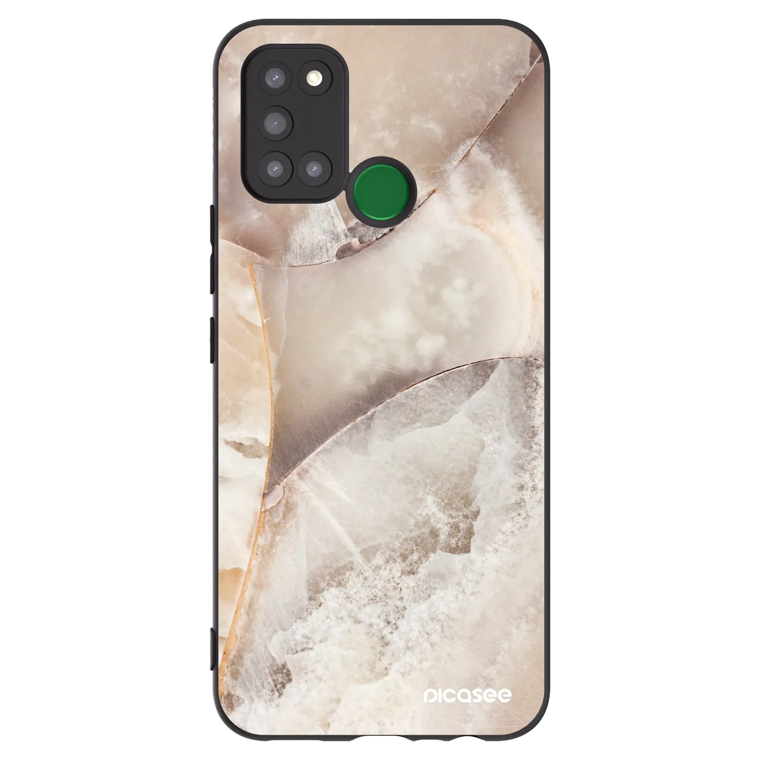 Picasee Realme 7i Hülle - Schwarzes Silikon - Cream marble