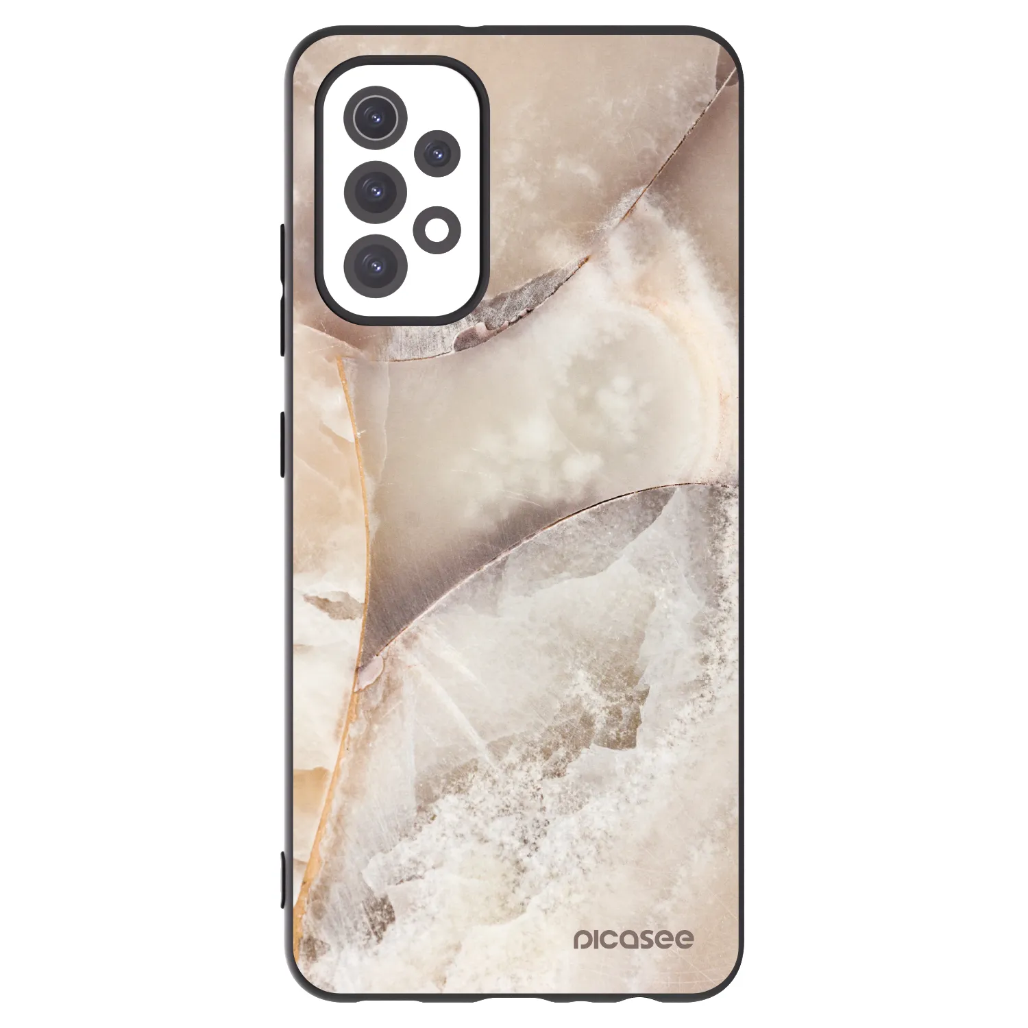 Picasee Samsung Galaxy A32 5G A326B Hülle - Schwarzes Silikon - Cream marble