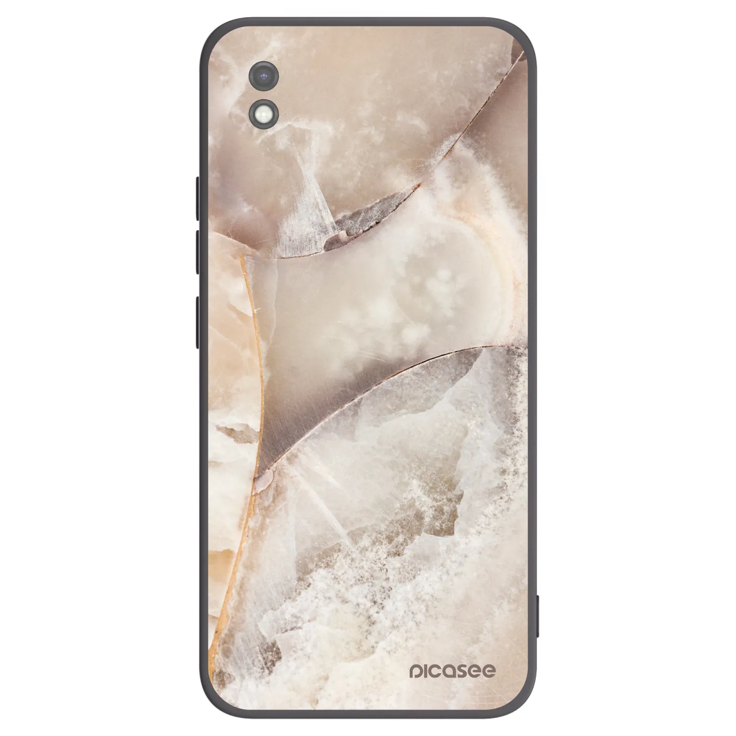 Picasee Xiaomi Redmi 9AT Hülle - Schwarzes Silikon - Cream marble