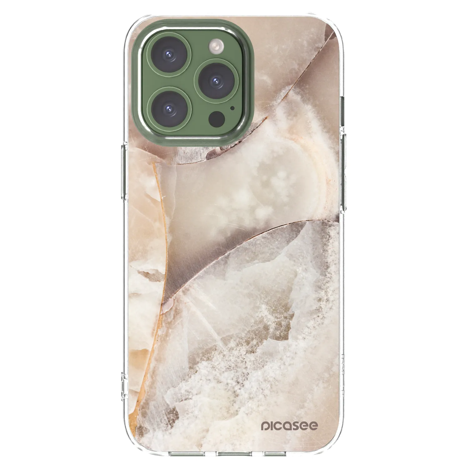 Picasee Apple iPhone 13 Pro Hülle - Transparentes Silikon - Cream marble
