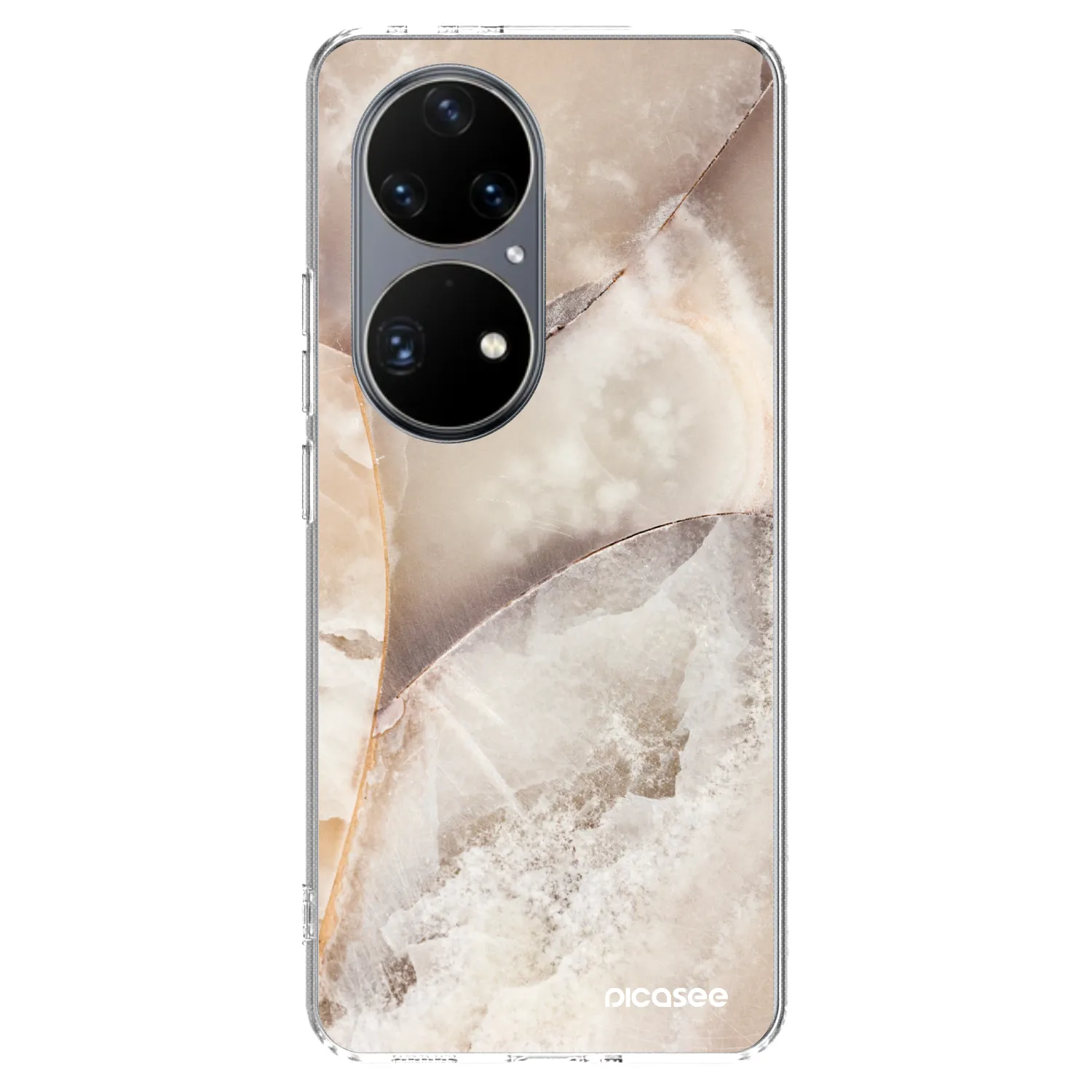 Picasee Huawei P50 Hülle - Transparentes Silikon - Cream marble