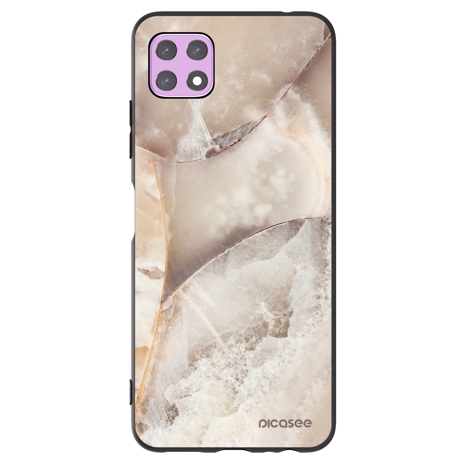 Picasee Samsung Galaxy A22 A226B 5G Hülle - Schwarzes Silikon - Cream marble