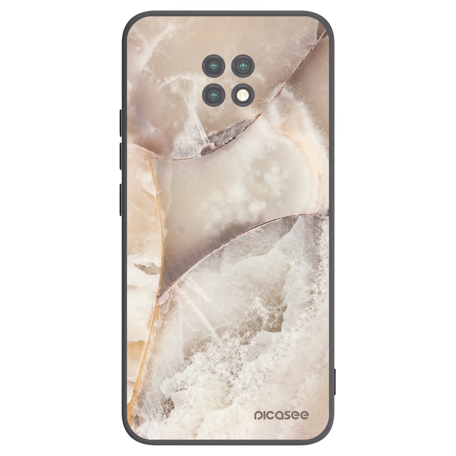 Picasee Xiaomi Redmi Note 9T Hülle - Schwarzes Silikon - Cream marble