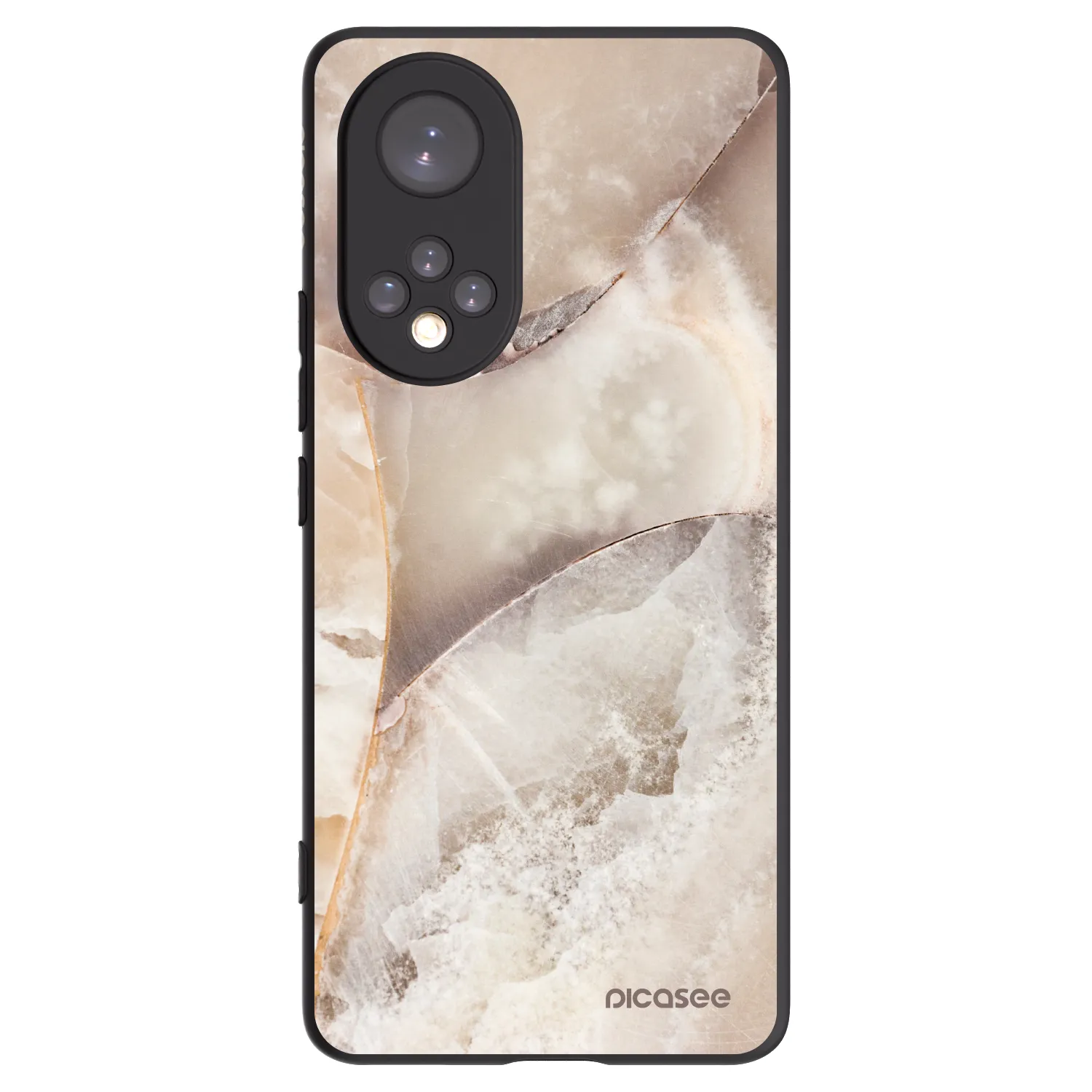 Picasee Huawei Nova 9 Hülle - Schwarzes Silikon - Cream marble