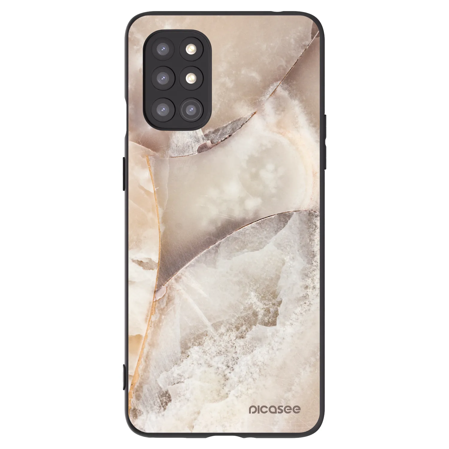 Picasee OnePlus 8T Hülle - Schwarzes Silikon - Cream marble
