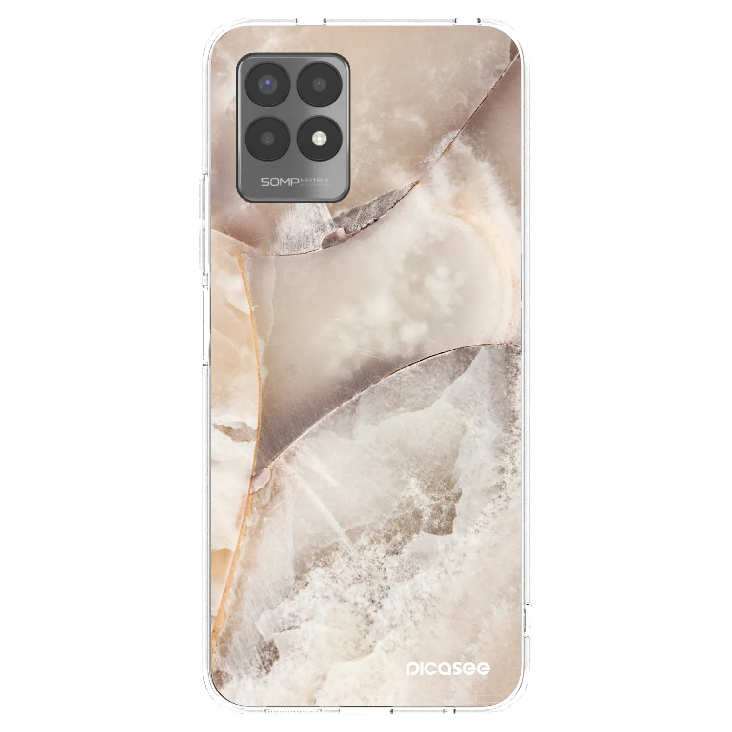 Picasee Realme 8i Hülle - Transparentes Silikon - Cream marble