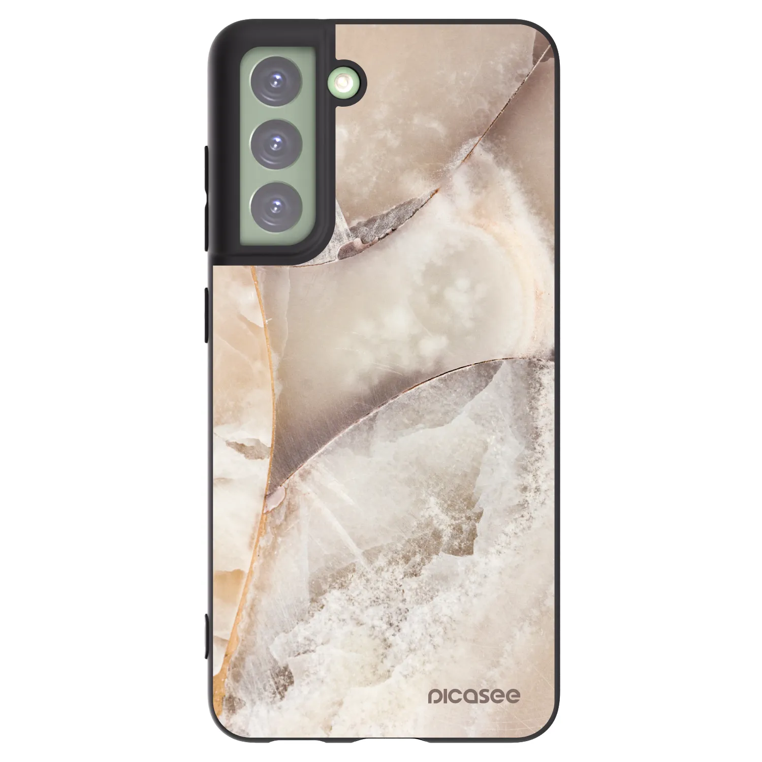 Picasee Samsung Galaxy S21 FE 5G Hülle - Schwarzes Silikon - Cream marble