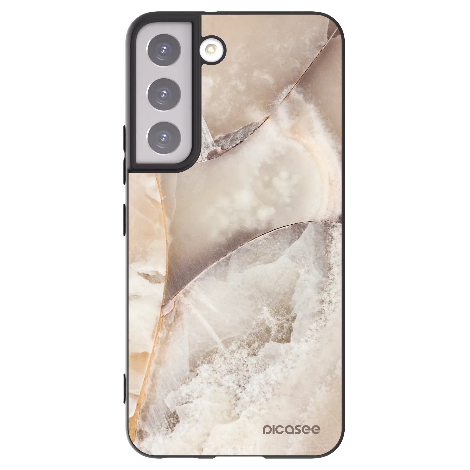 Picasee Samsung Galaxy S22 5G Hülle - Schwarzes Silikon - Cream marble