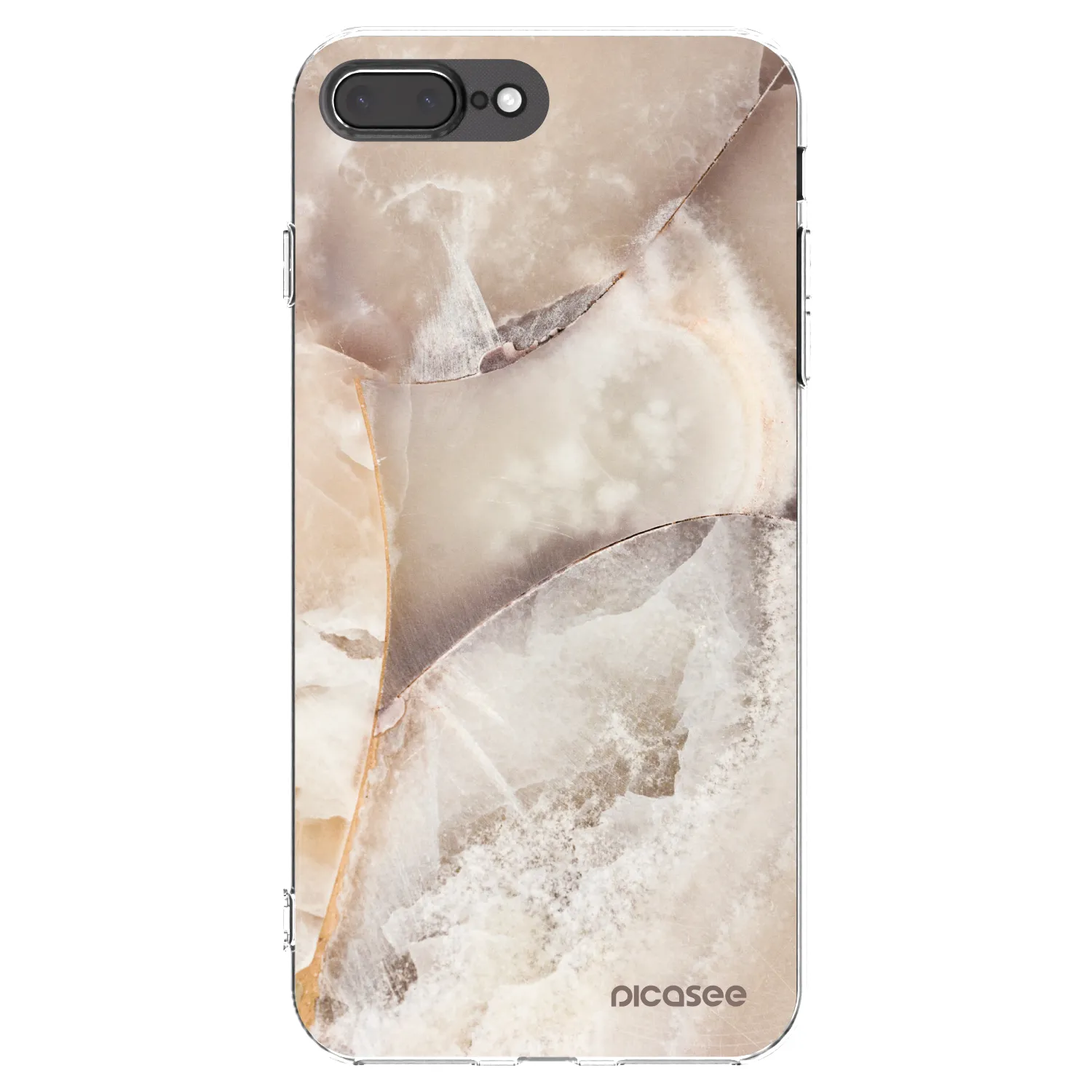 Picasee Apple iPhone 7 Plus Hülle - Transparentes Silikon - Cream marble