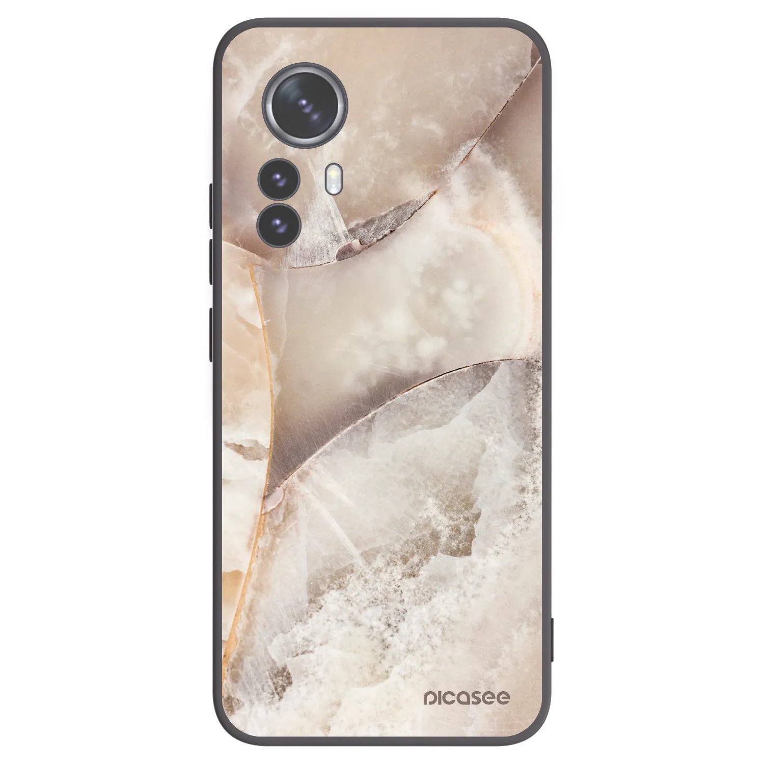 Picasee Xiaomi 12 Pro Hülle - Schwarzes Silikon - Cream marble