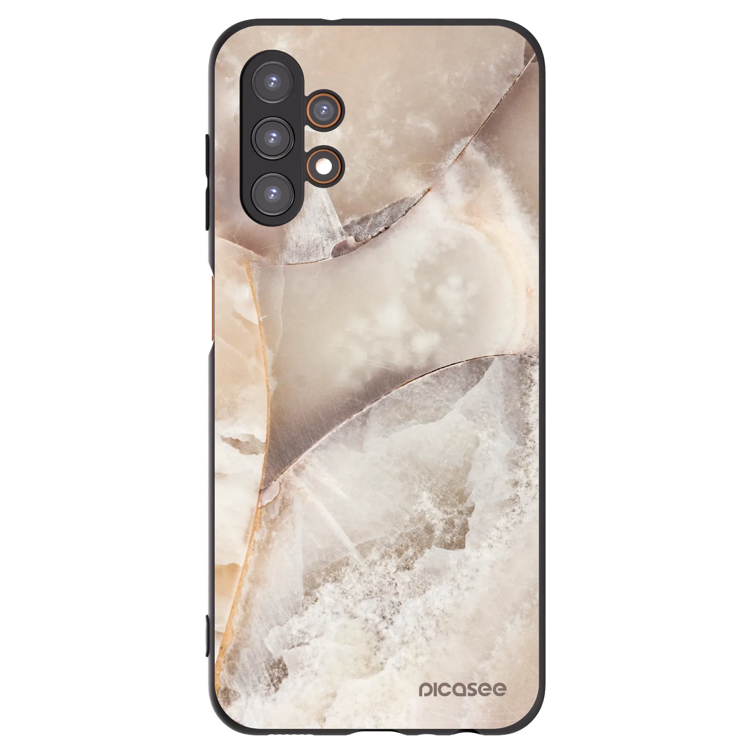 Picasee Samsung Galaxy A13 4G A135 Hülle - Schwarzes Silikon - Cream marble